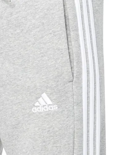 adidas Men's Essentials Fleece 3-Stripes Tapered Cuff Pants, Medium Grey Heather