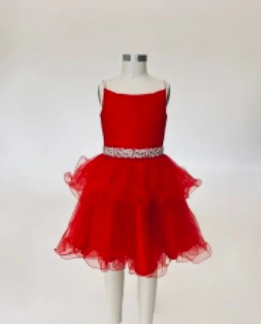 Ashley Lauren 8279 Girls Short Tulle Cocktail Dress Spaghetti Straps cocktail appearance formal wear