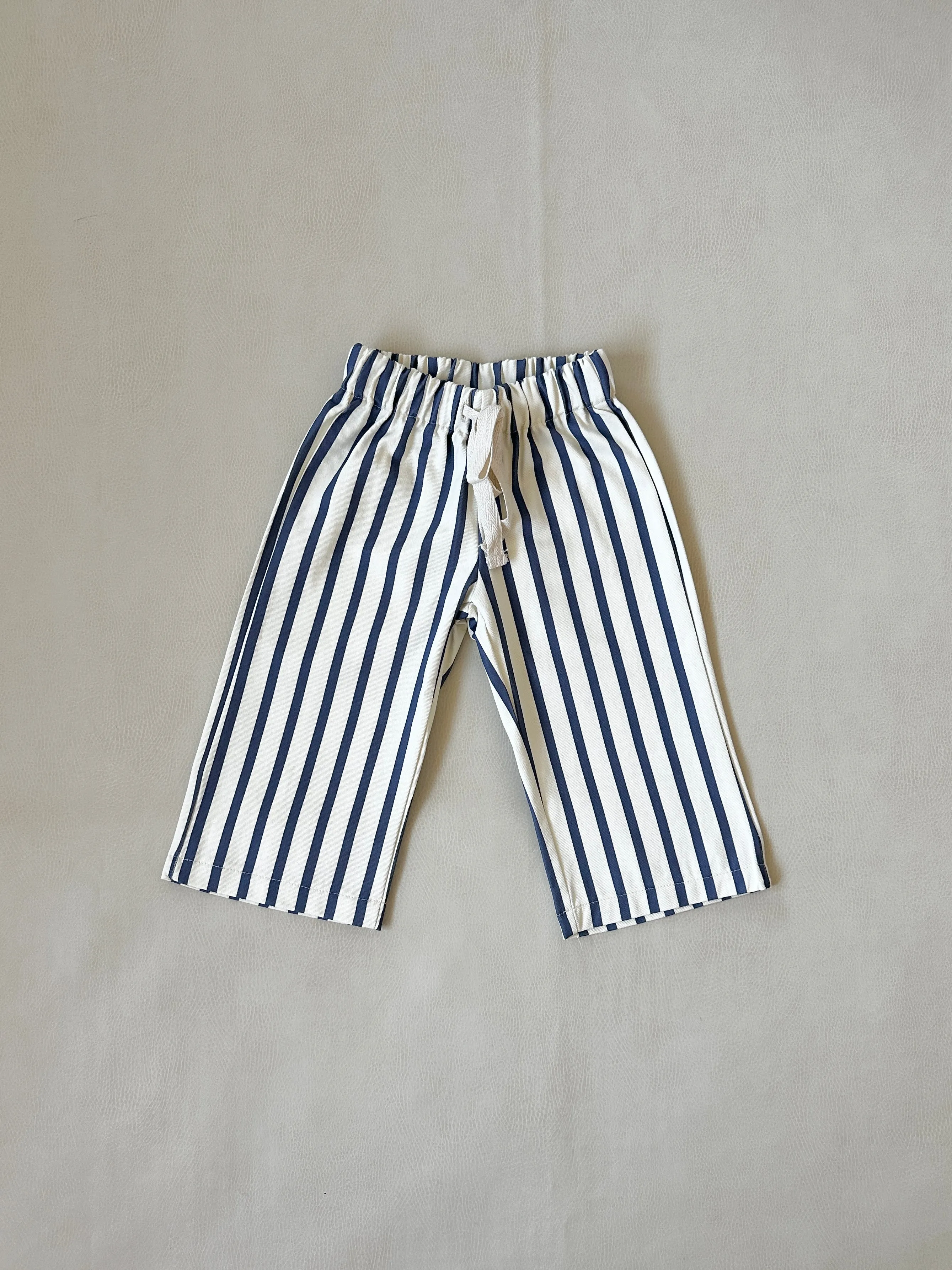 Billie Stripe Cotton Pants - Cream/Blue Stripe