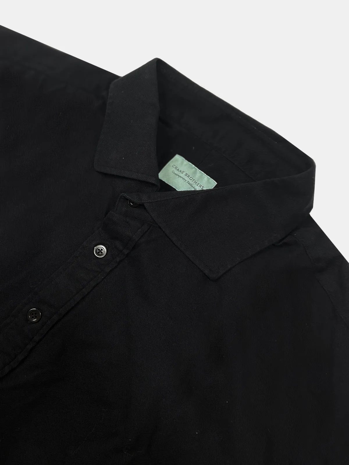 Black Cotton Pique Polo