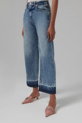 Blue Jude High Rise Crop Wide Leg Jeans