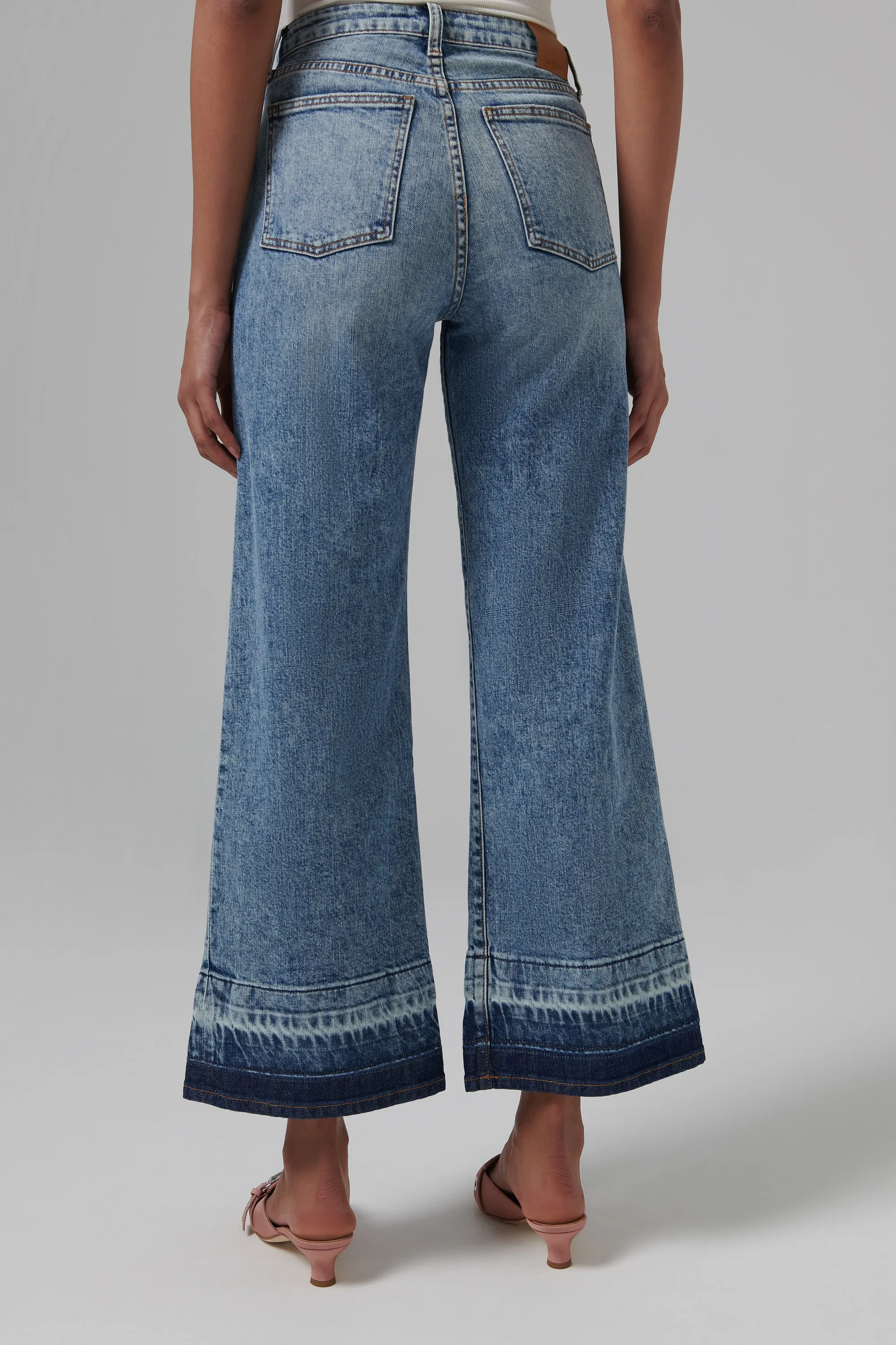 Blue Jude High Rise Crop Wide Leg Jeans