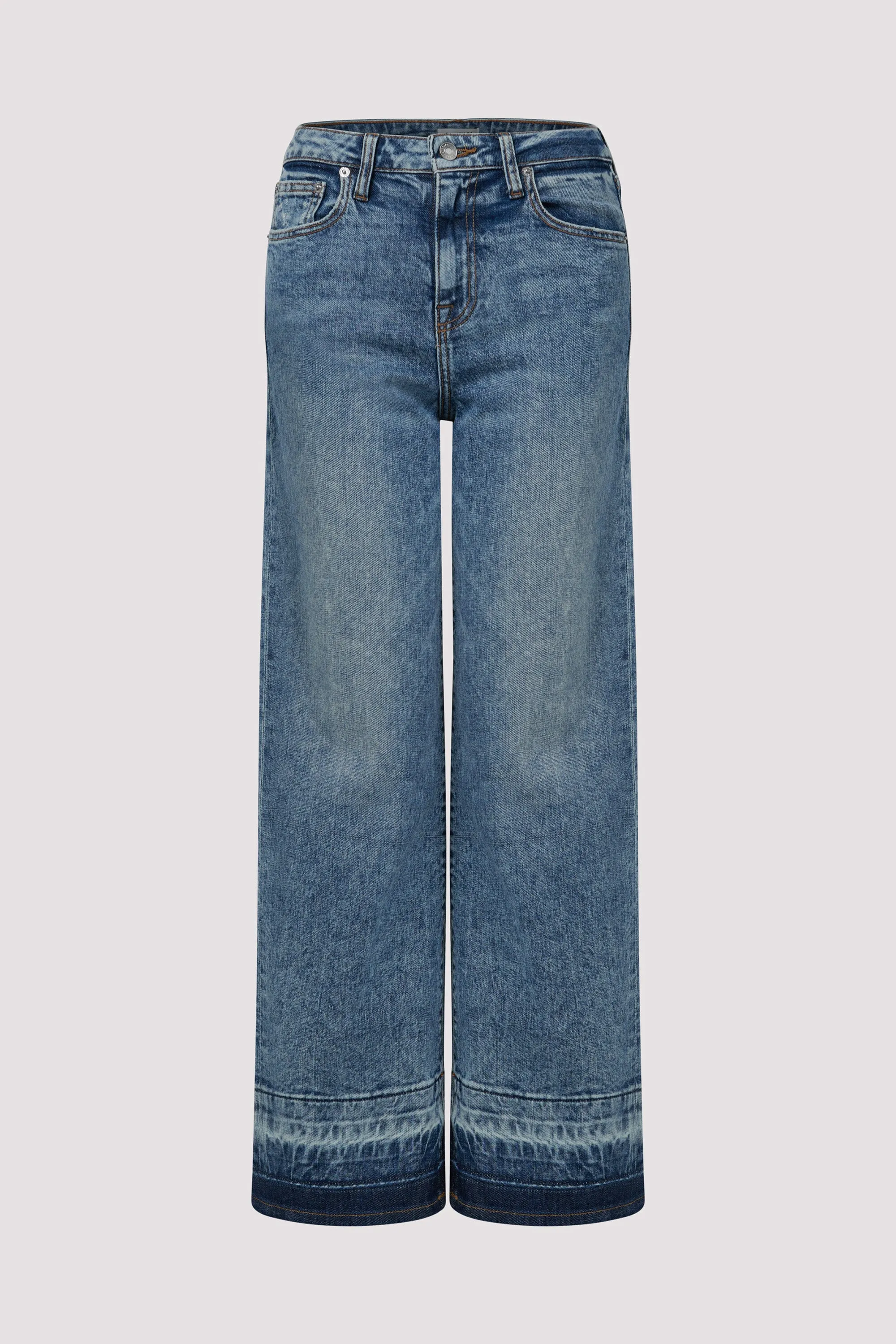 Blue Jude High Rise Crop Wide Leg Jeans