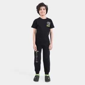 Boys Jersey/Terry 2-Piece Suit-Jet-Black