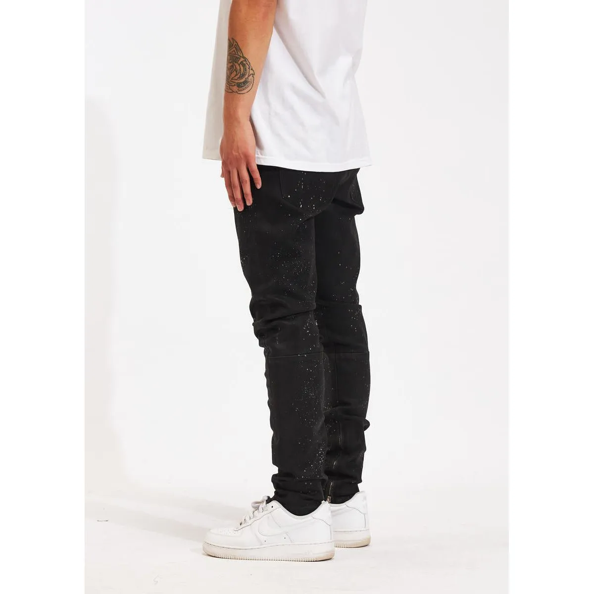 Crysp Denim Atlantic Black Paint Denim Jeans (CRYSPHOL23-14)