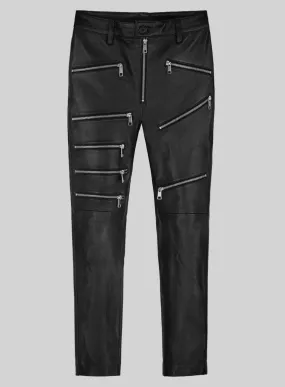 Esoteric Zipper Leather Jeans
