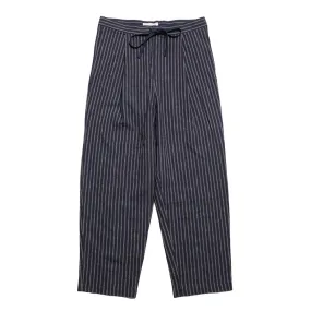 FRANK LEDER - STRIPED LINEN / COTTON - 1 TUCK DRAWSTRING PANTS - FL-0913017