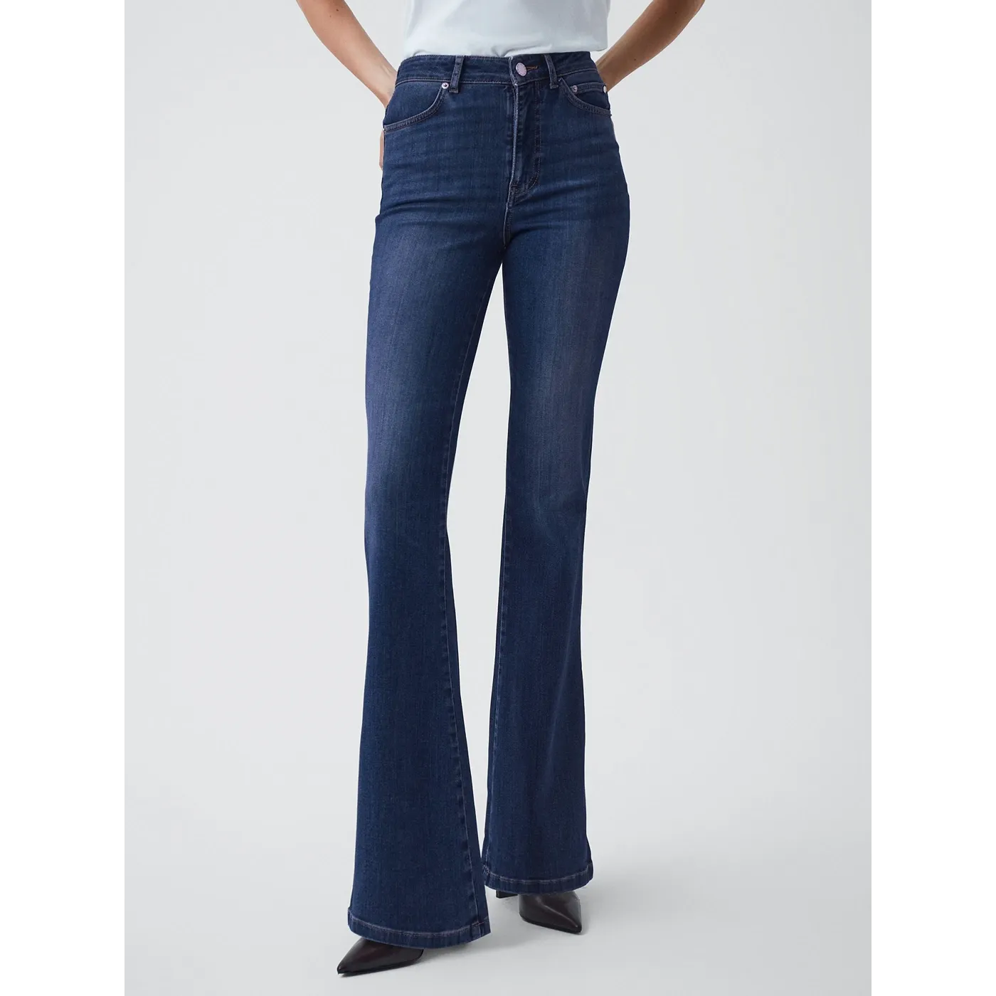 High Rise Blue Flared Jeans