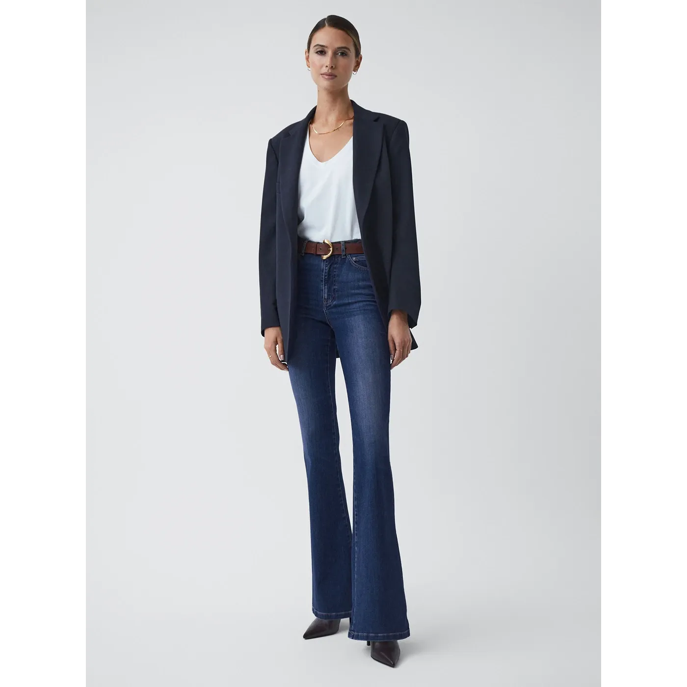 High Rise Blue Flared Jeans