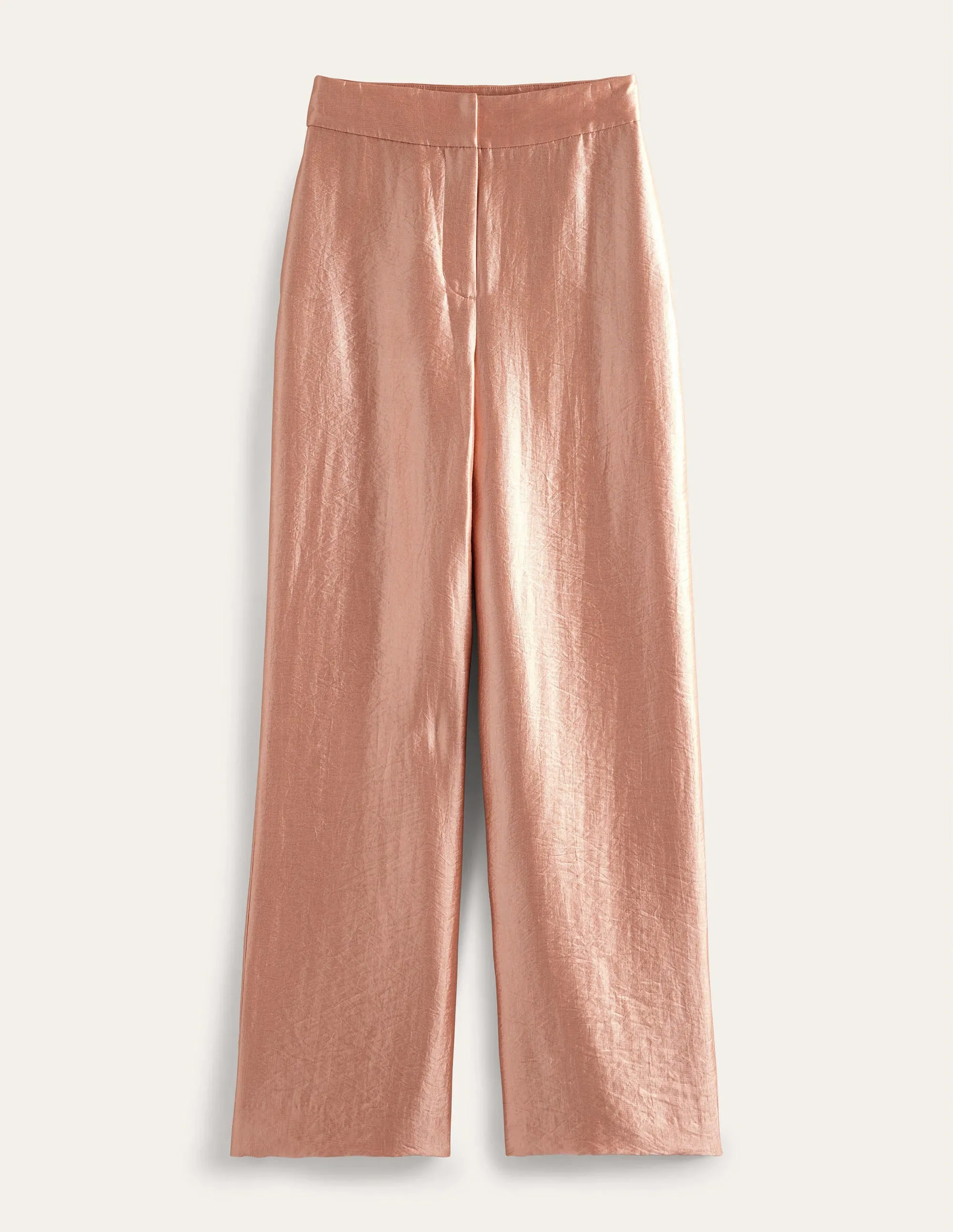 High Rise Palazzo Trousers-Satin