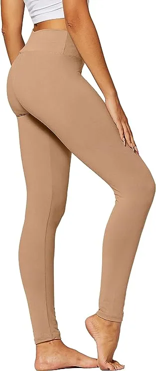 High Waist Beige Stretch Leggings
