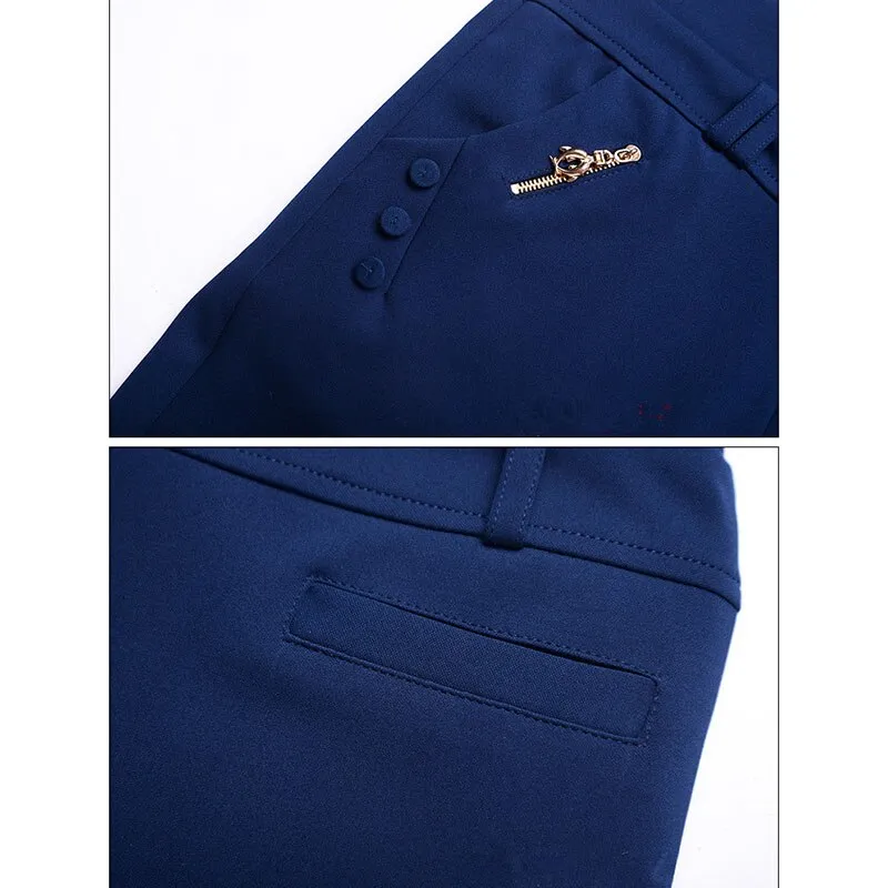 High Waist Stretch Casual Trousers