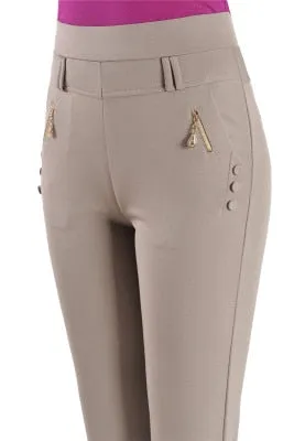 High Waist Stretch Casual Trousers