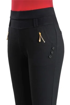 High Waist Stretch Casual Trousers