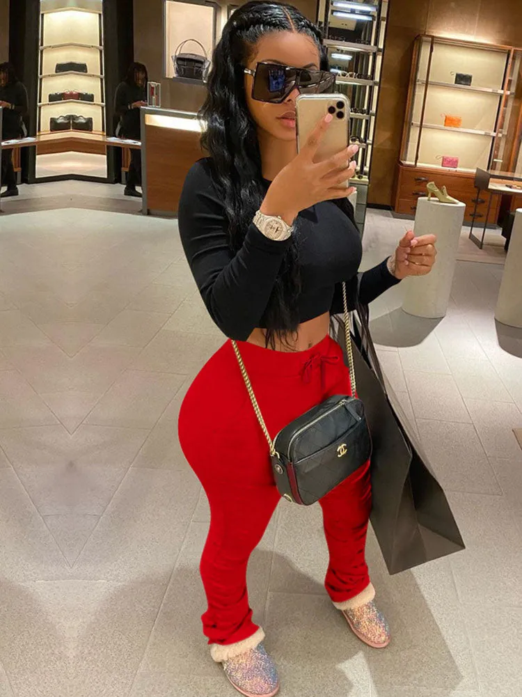 High Waist Workout Stacked Leggings