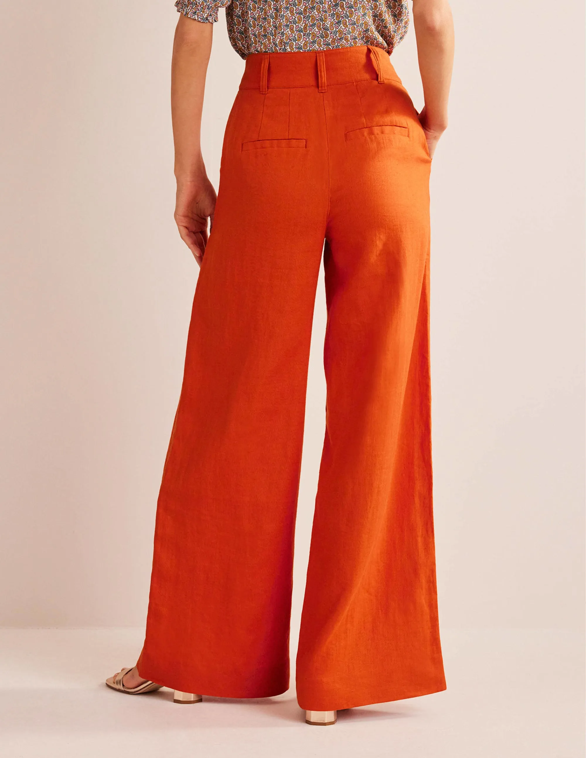 Highbury Linen Trousers-Kumquat