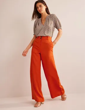 Highbury Linen Trousers-Kumquat