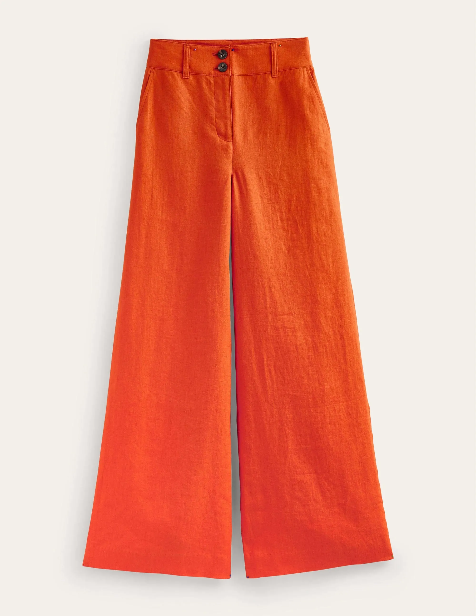 Highbury Linen Trousers-Kumquat