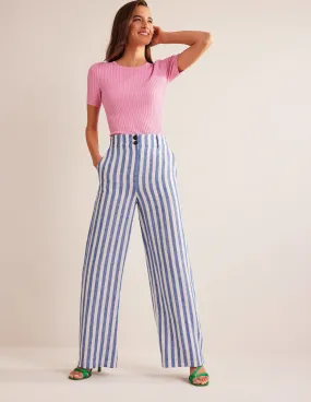 Highbury Linen Trousers-Stripe