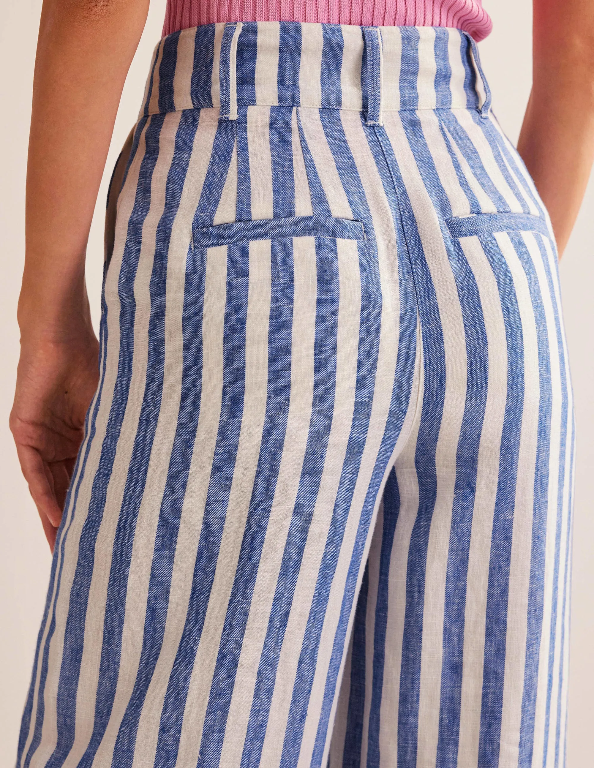 Highbury Linen Trousers-Stripe