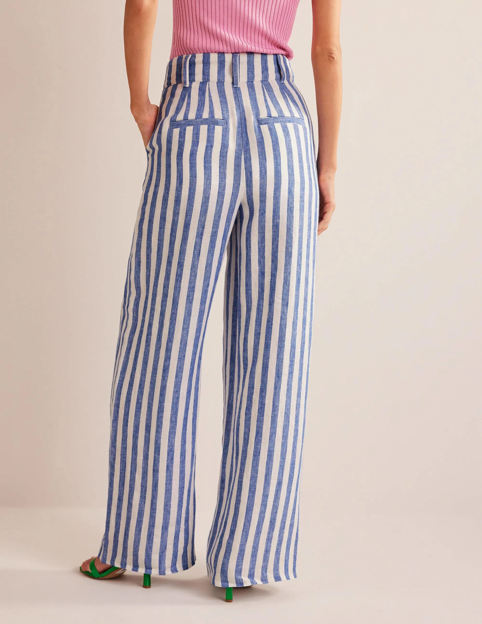 Highbury Linen Trousers-Stripe