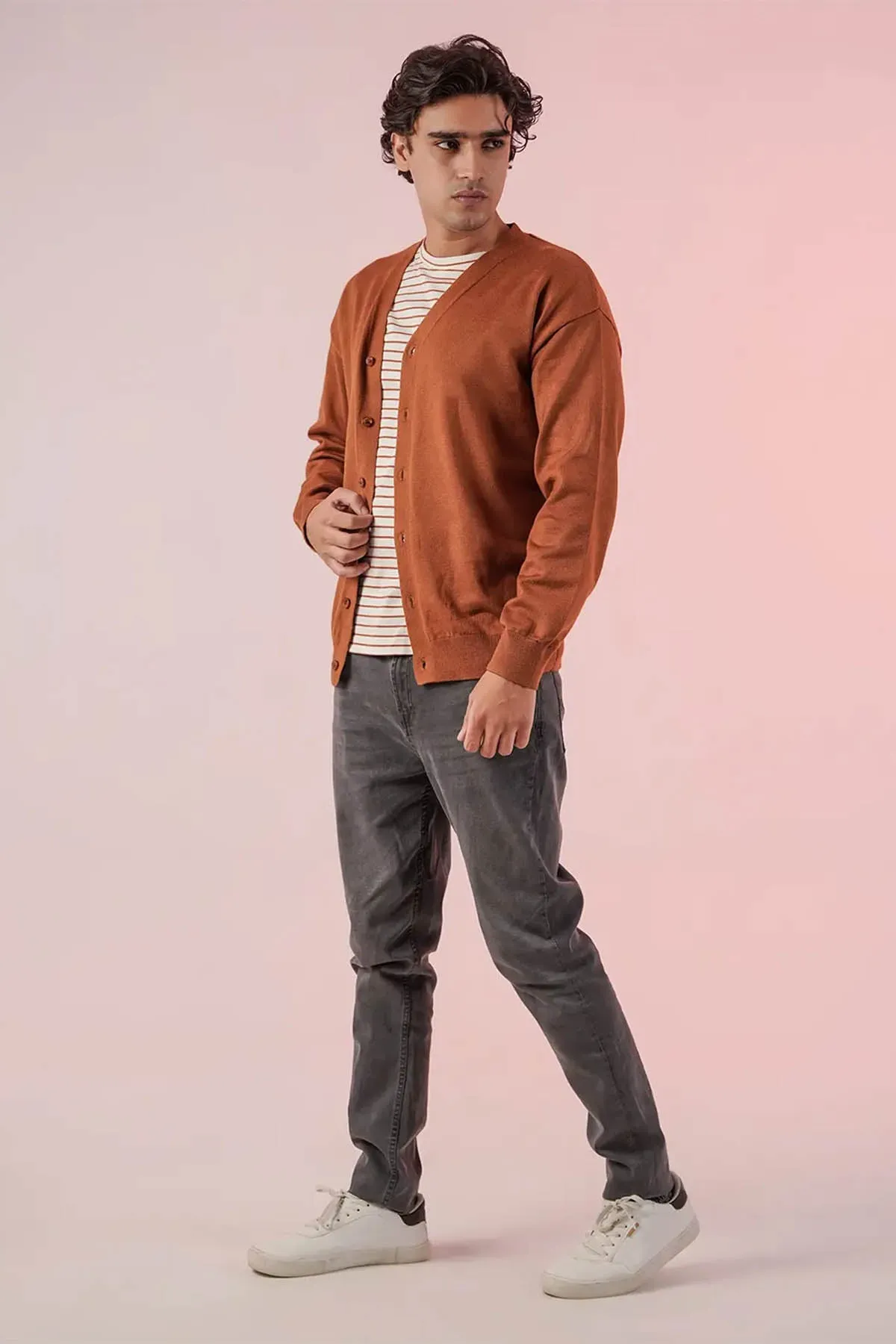 Jonas Cardigan For Men - Toast Melange