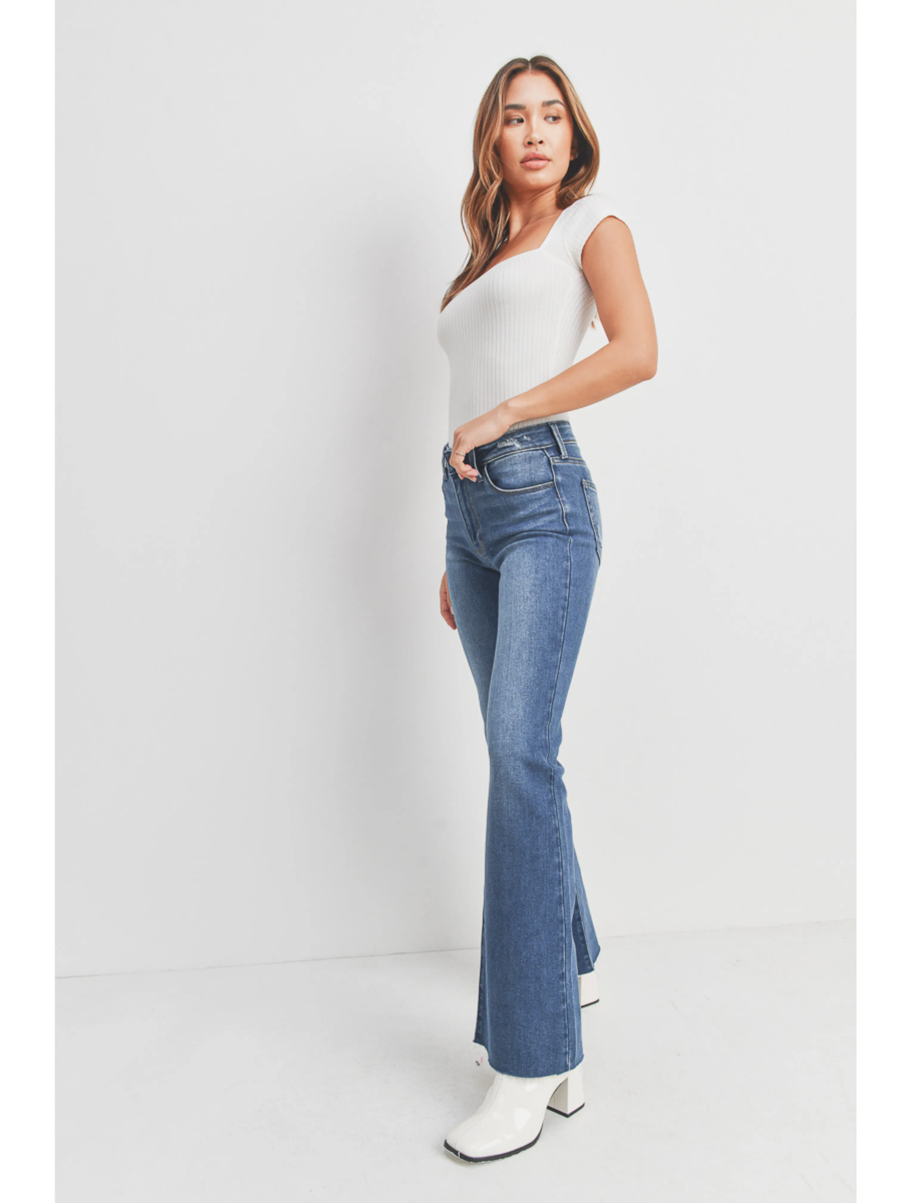 Just Black - Flare With Hem Detail