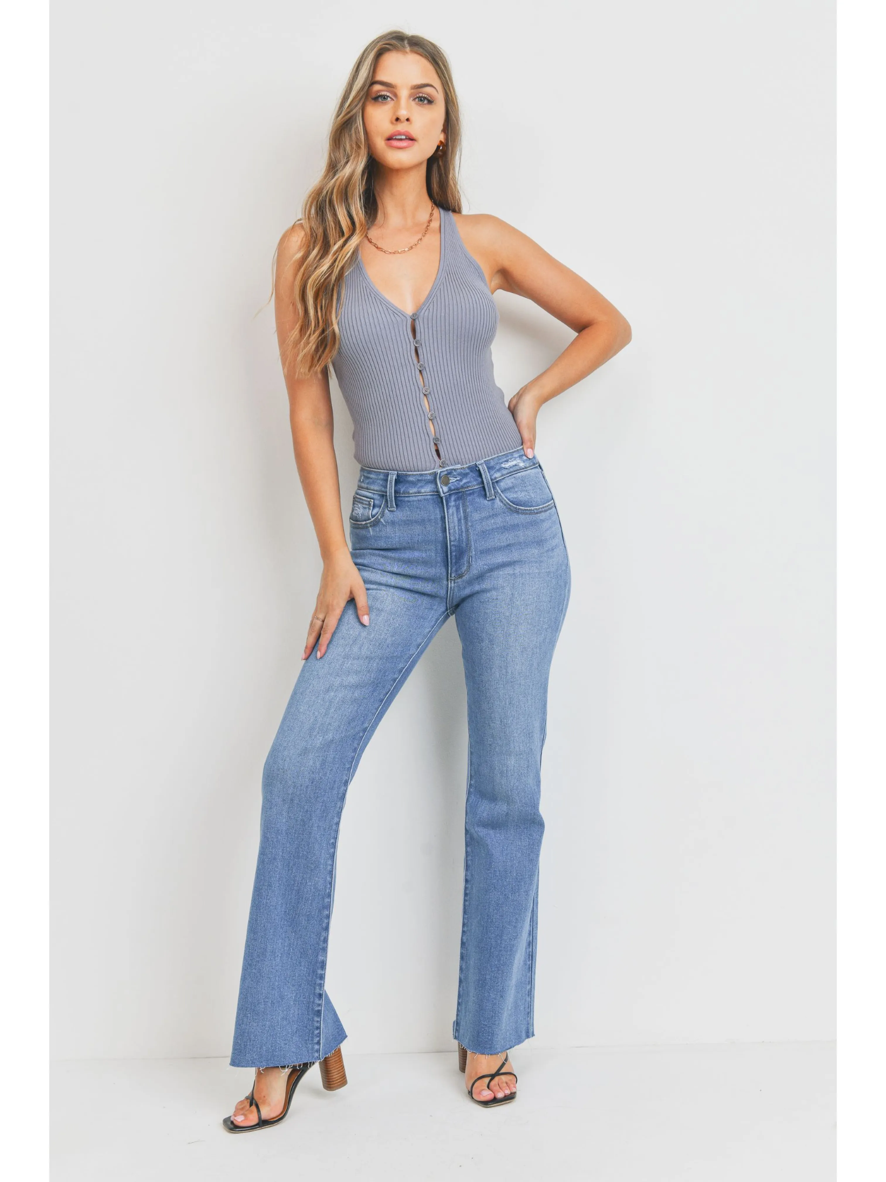 Just Black - Flare With Hem Detail