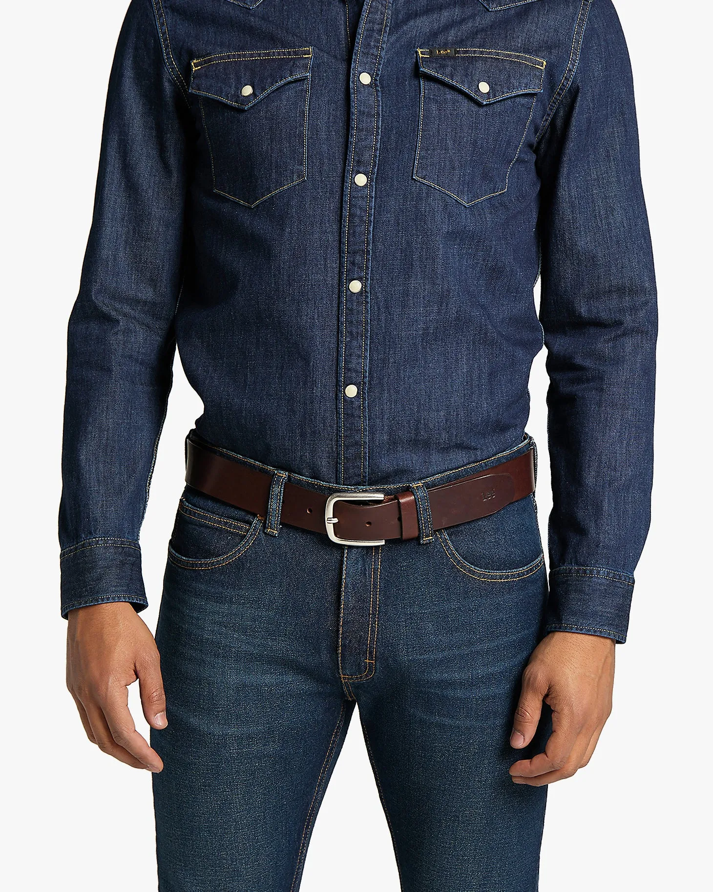 Lee Leather Belt - Dark Brown