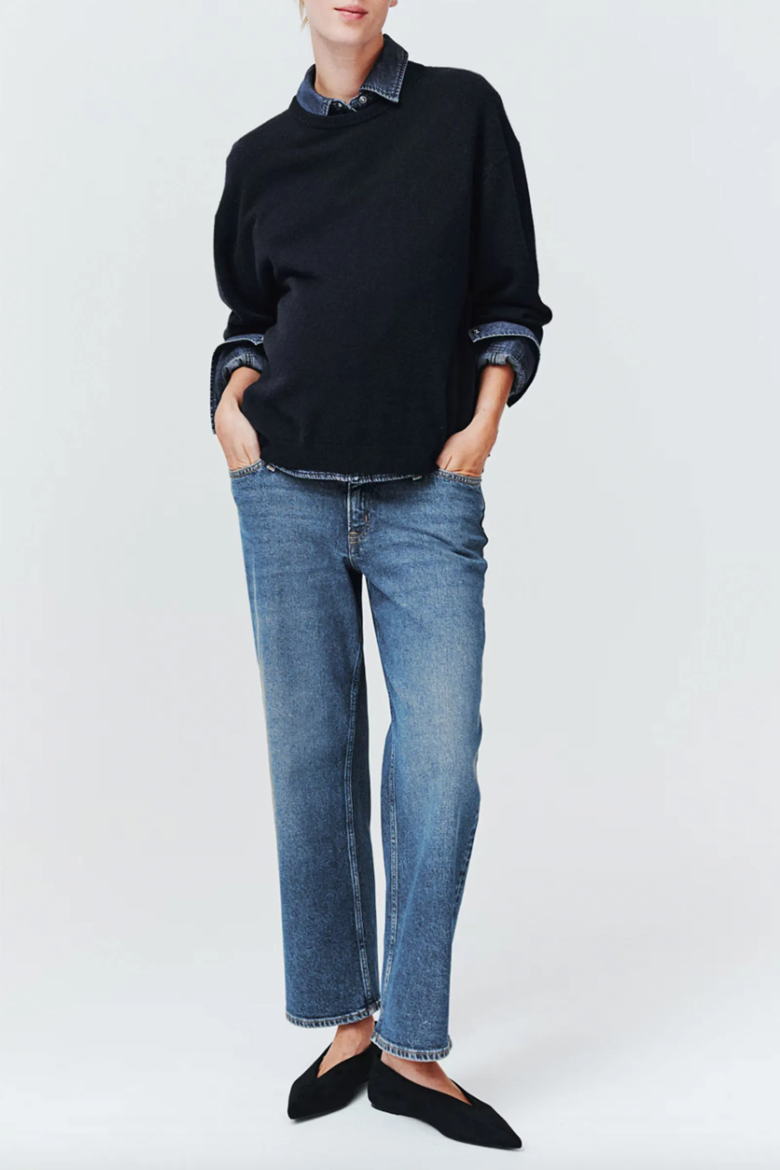 MAMA Before & After Straight Low Ankle Jeans