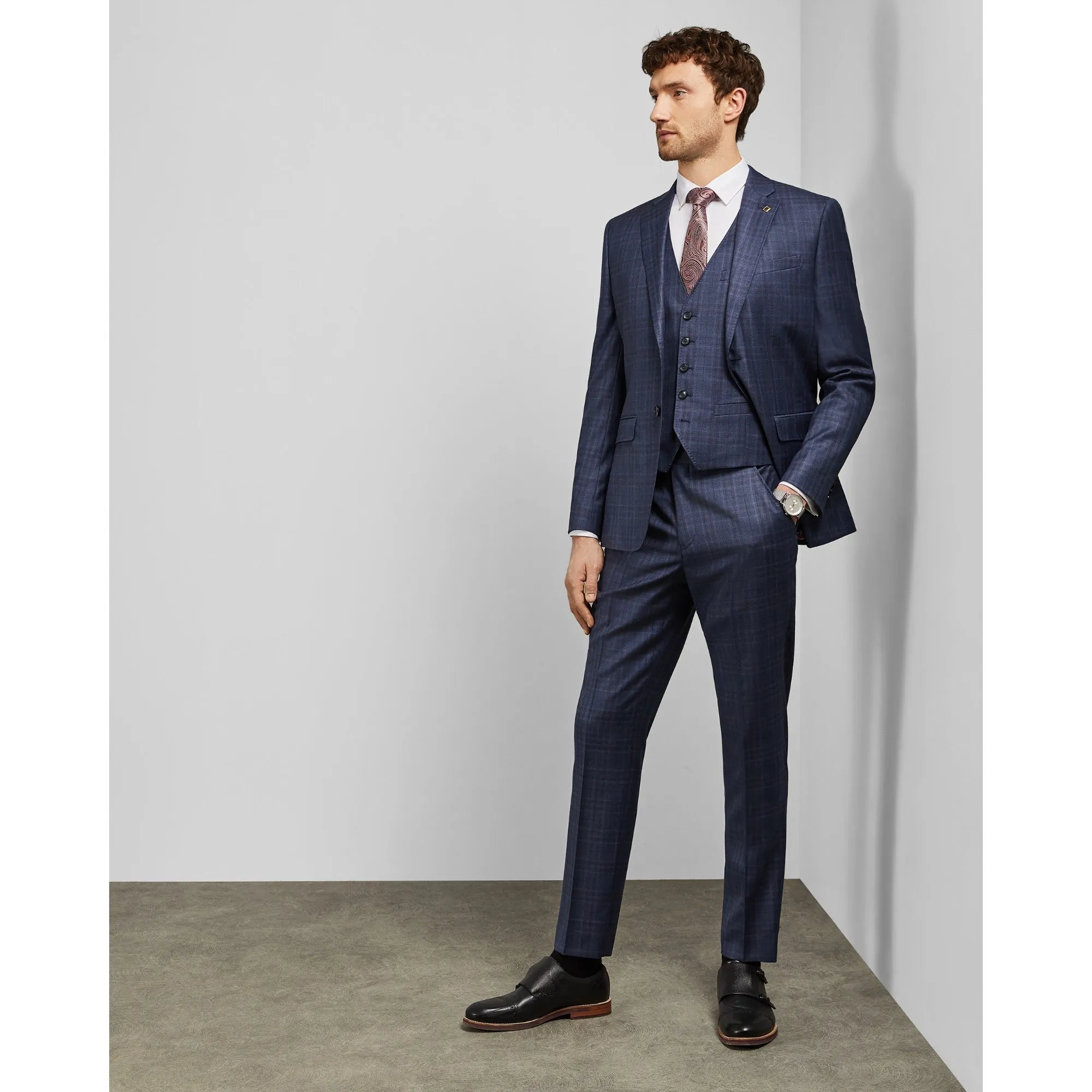 Men Mps-Wharfet-Rc9M-Debonair Check Trouser - Lt-Blue