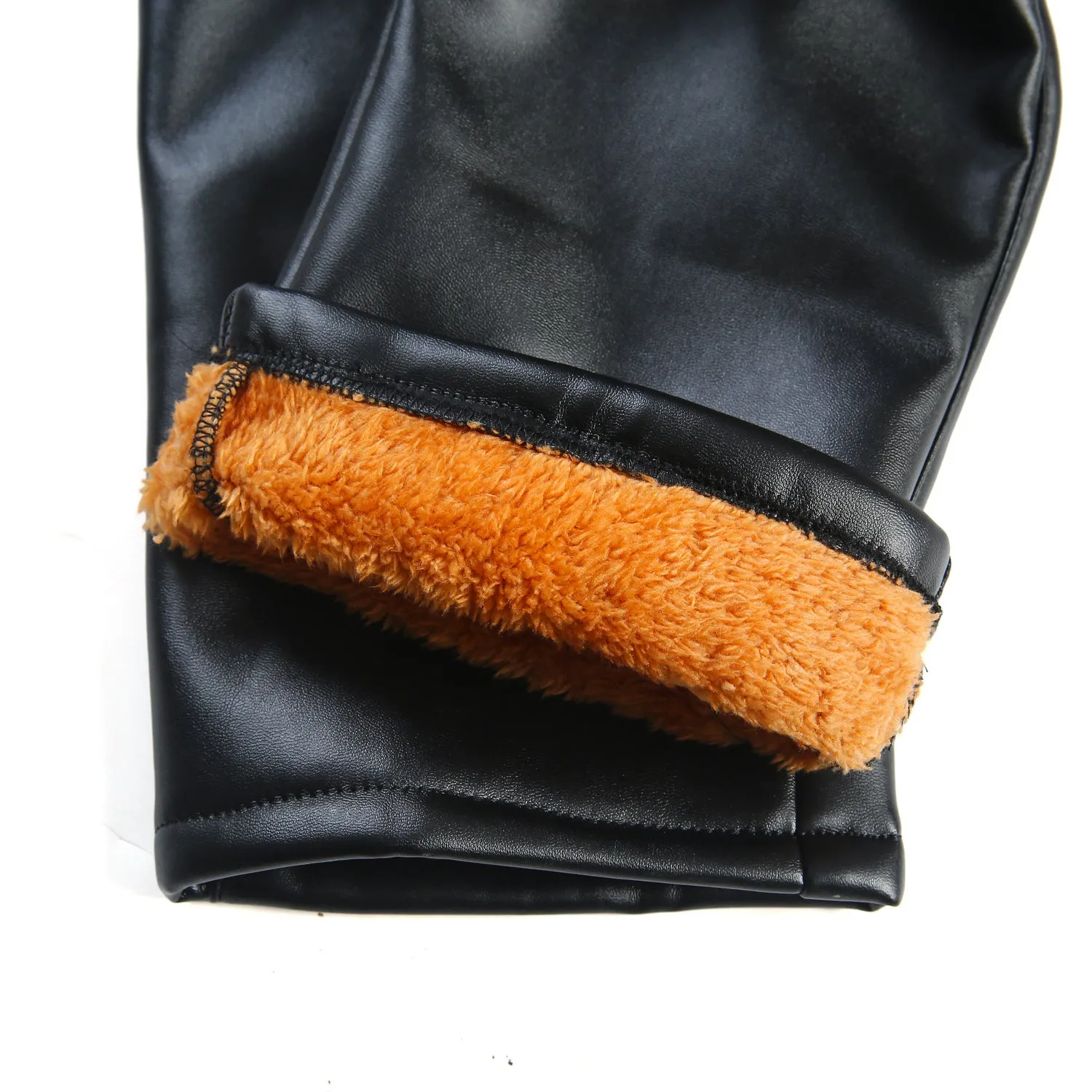 Mens Leather Pants Spring And Summer Middle-Aged Windproof Anti-Oil And Dirt-Resistant Leather Pants Men High Waist Straight Pants