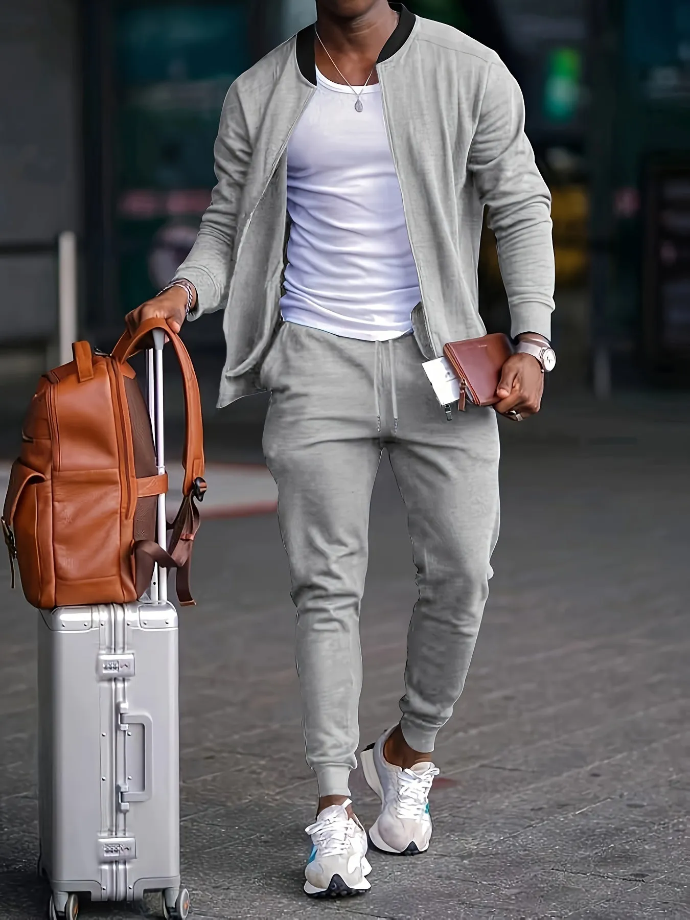 Men's Stylish Full Zip Velvet Jacket & Joggers Tracksuit Set | Perfect for Everyday Wear