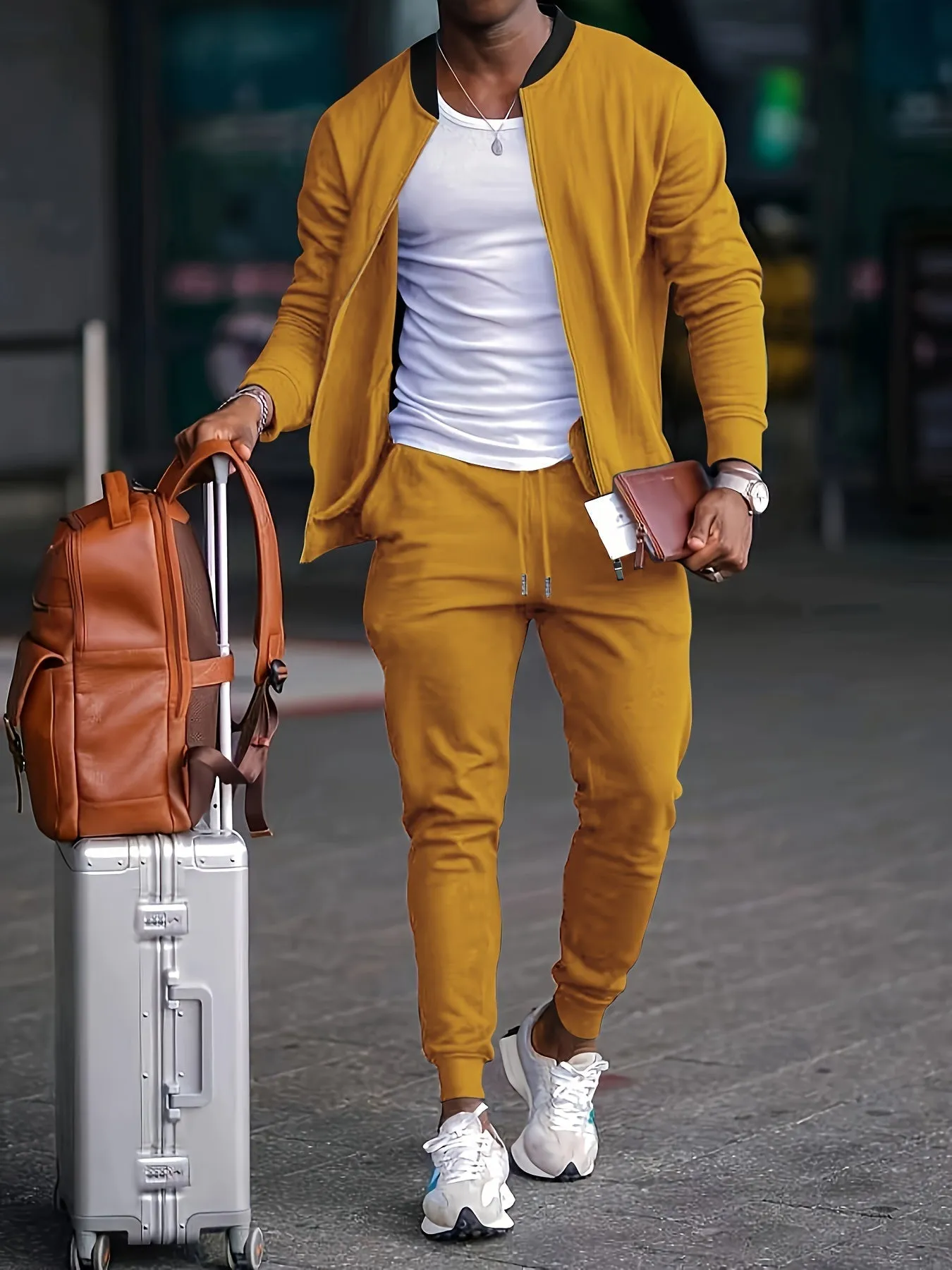 Men's Stylish Full Zip Velvet Jacket & Joggers Tracksuit Set | Perfect for Everyday Wear