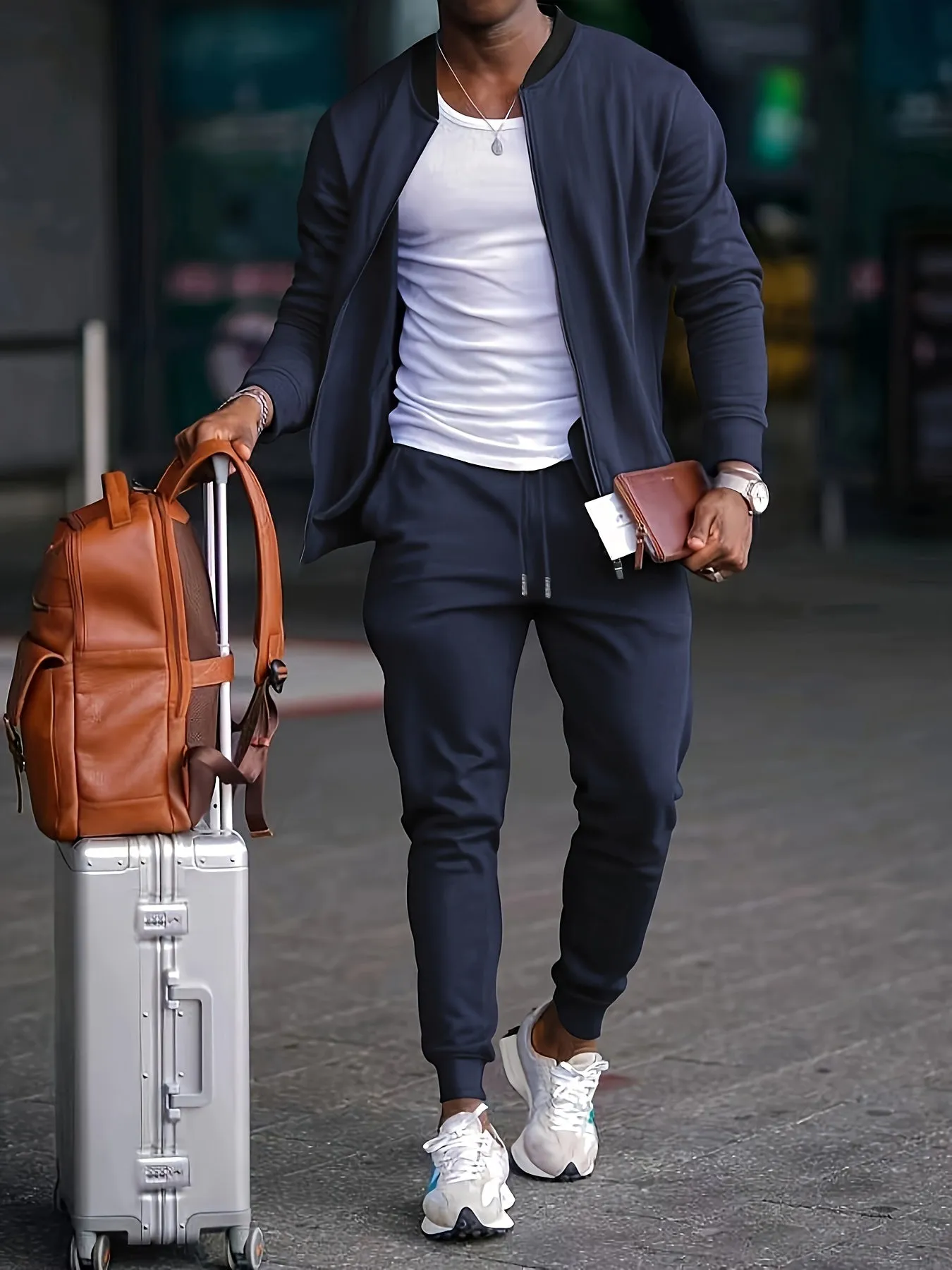 Men's Stylish Full Zip Velvet Jacket & Joggers Tracksuit Set | Perfect for Everyday Wear