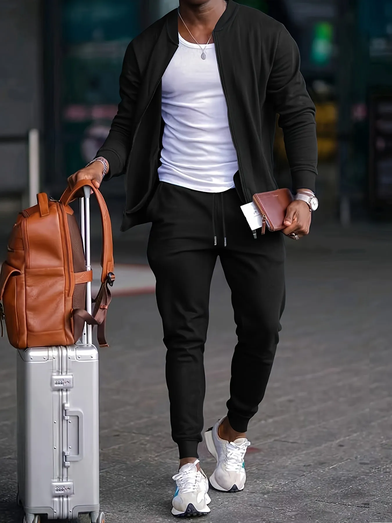 Men's Stylish Full Zip Velvet Jacket & Joggers Tracksuit Set | Perfect for Everyday Wear