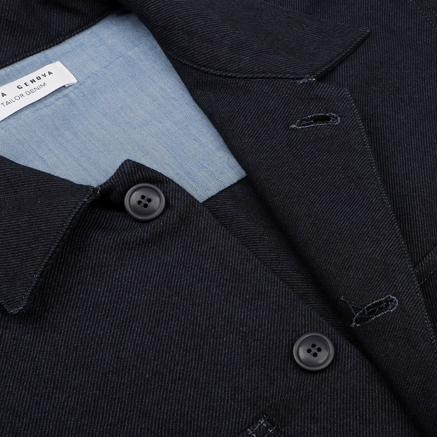 Navy Blue Wool Cotton Greto Overshirt