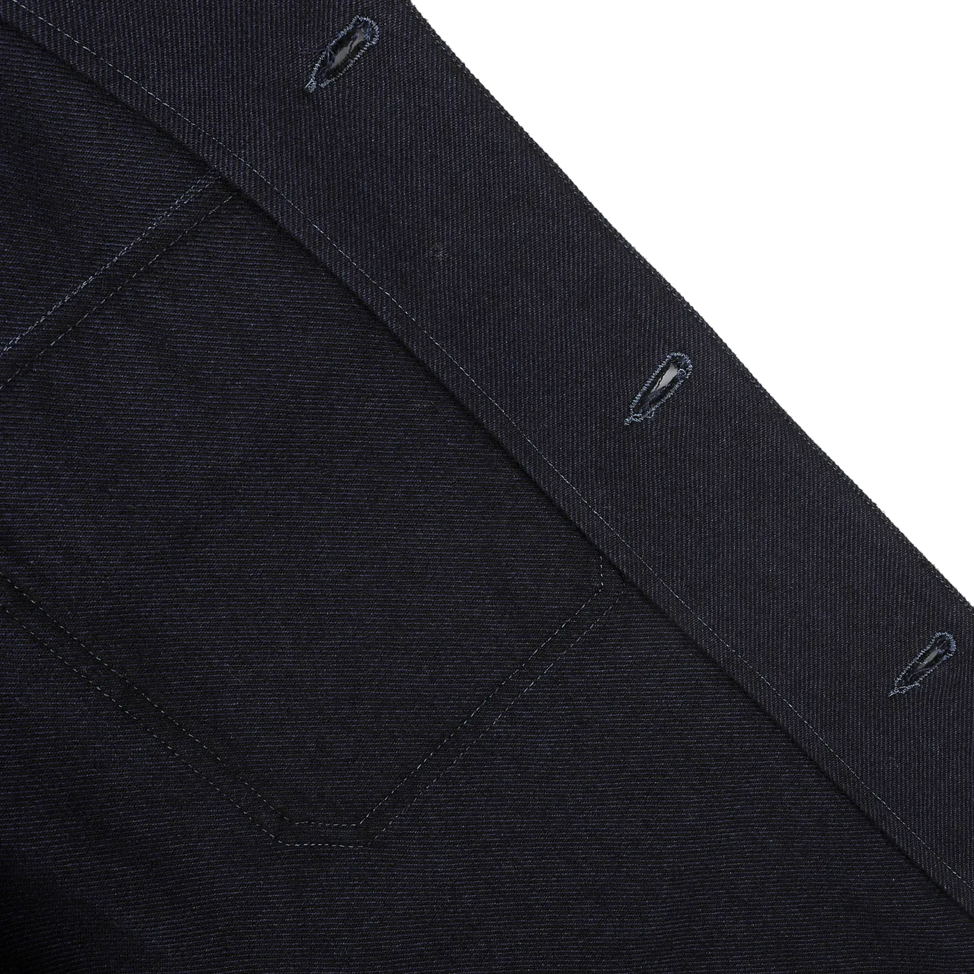 Navy Blue Wool Cotton Greto Overshirt