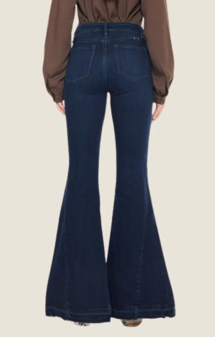 Nyla Dark Denim Flare Jeans