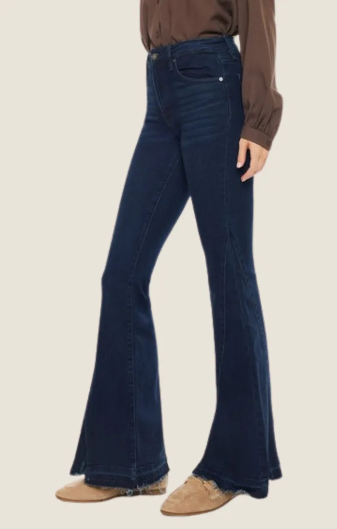 Nyla Dark Denim Flare Jeans