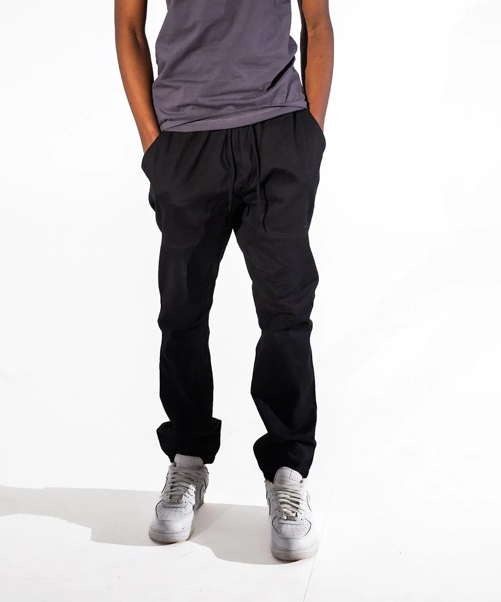 Regular Fit Cotton Joggers - Black