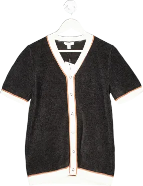 Reiss Black Striker-SS Baseball Press Shirt UK S