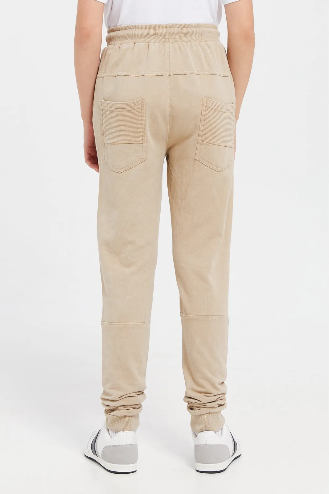 Senior Boys Beige Track Pants