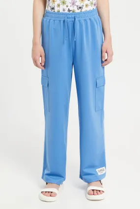 Senior Girls Blue Cargo Track Pants