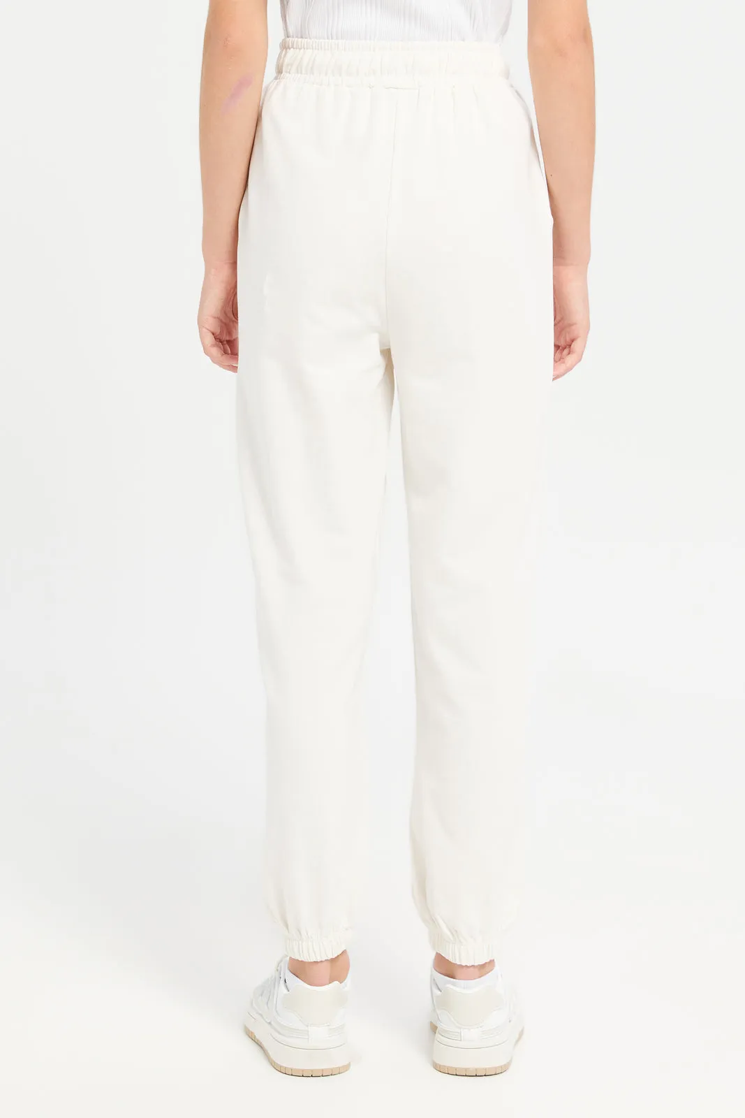 Senior Girls Ivory Tom And Jerry Track Pants