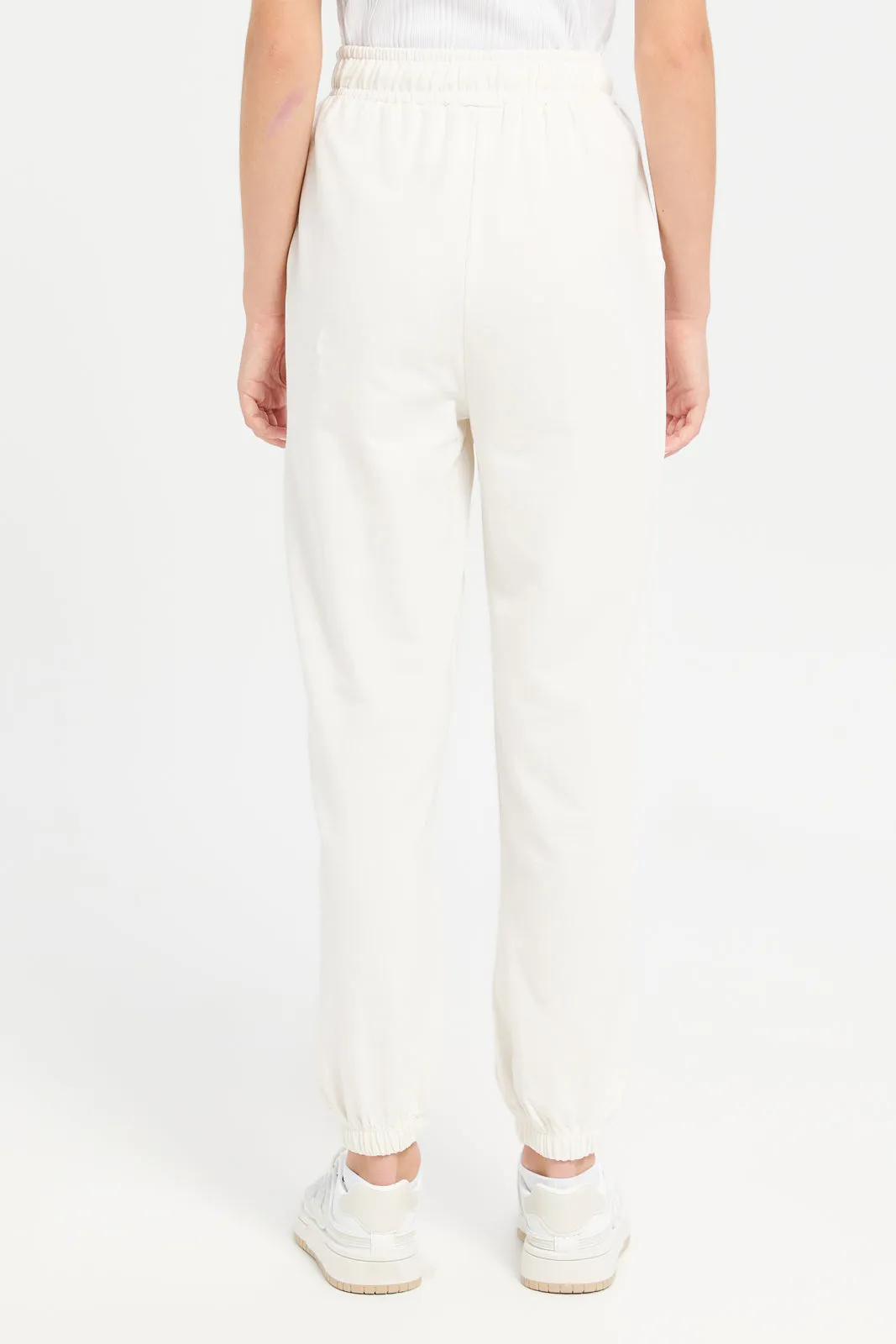 Senior Girls Ivory Tom And Jerry Track Pants