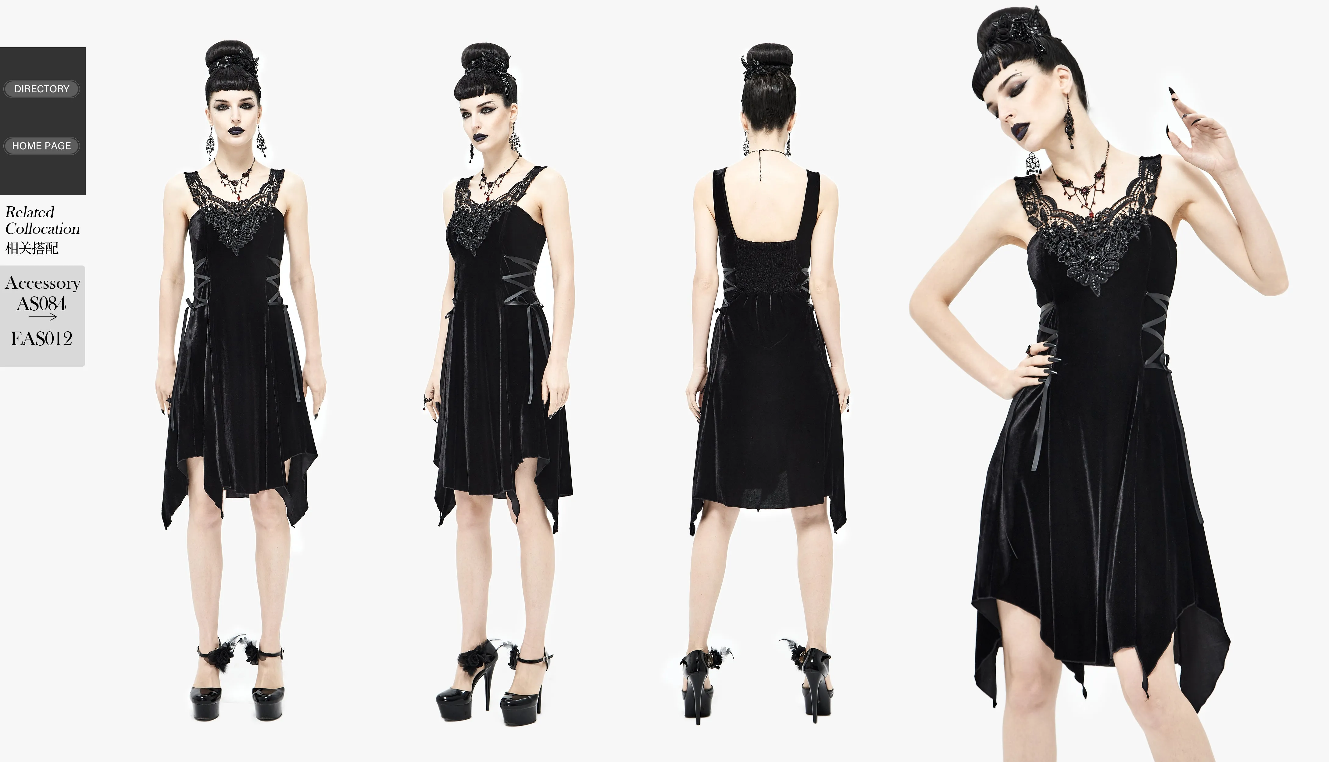 SKT131 Everyday Gothic sharp-angled hem Dress