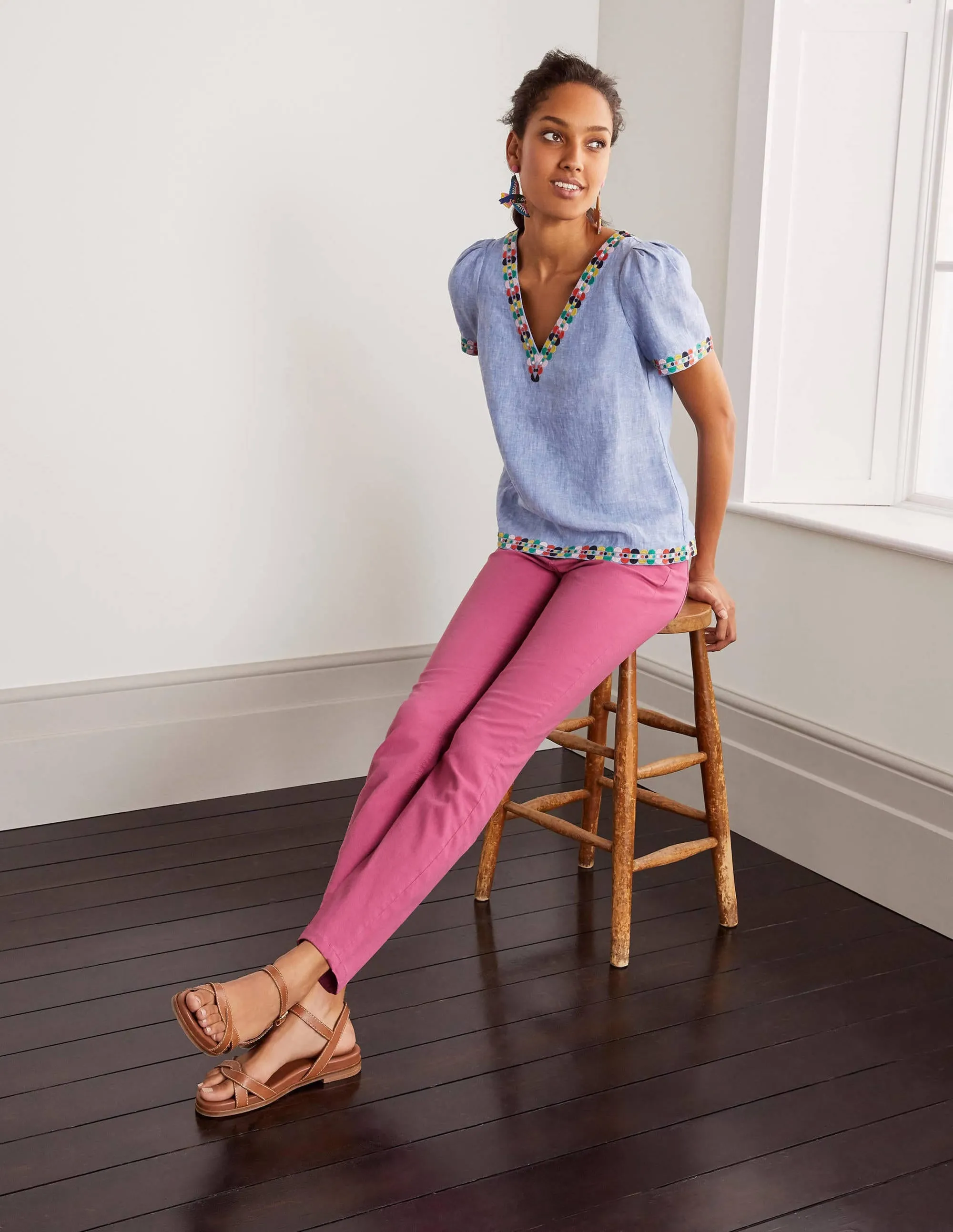 Slim Straight Ankle Skimmers-Berry Sorbet