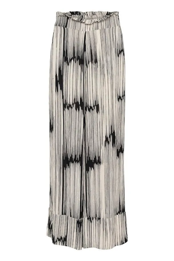 Soaked in Luxury Zaya Pants in Black & Sandshell Scattered