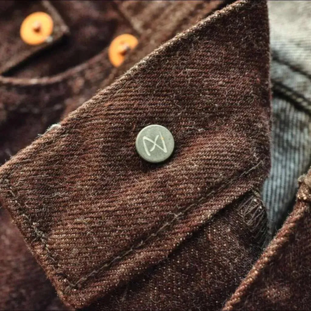 Tapered color self-edge jeans